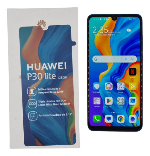 Huawei P30 Lite 128 Gb Peacock Blue 4 Gb Ram Liberado