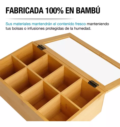 caja organizadora bambu 13x8x68cm