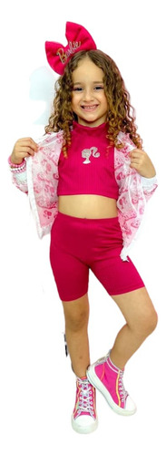 Conjunto Menina Infantil Barbie Blogueirinha 3 Peças 
