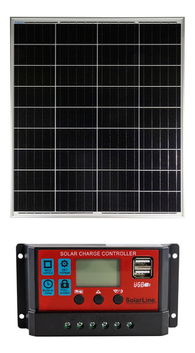 Panel Solar Monocristalino 100wp Con Regulador 10a Con 2xusb