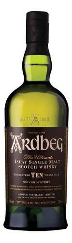 Pack De 6 Whisky Ardbeg Single Malt 10 Años 750 Ml