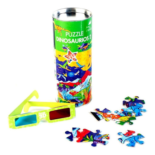 Puzzle Rompecabezas 3d De Dinosaurios Incluye Anteojos Promo