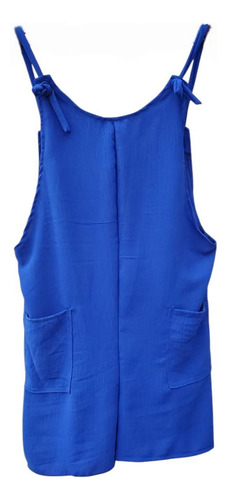 Overol Short Corto Paq. 2 Pzas Juvenil Tela Cálida Fresco Azul Unitalla