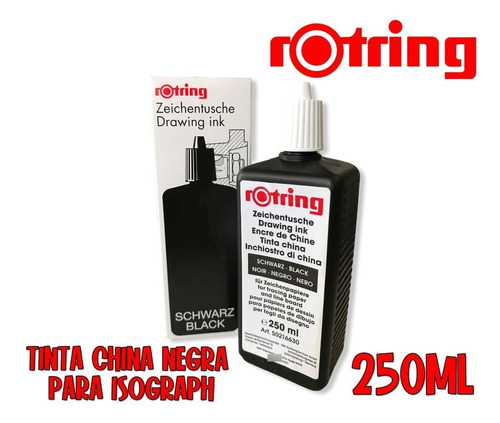 Tinta China Rotring Para Estilógrafo Isograph Botella 250 Ml