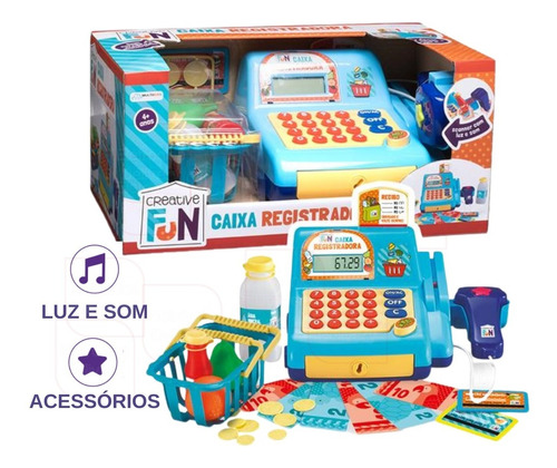 Caixa Registradora Creative Fun Com Acessórios Multikids 