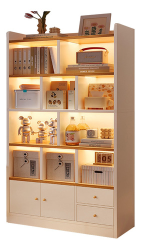 Librero Moderno Blanco Nuevo Chico Con Puertas Repisas 120cm Blanco