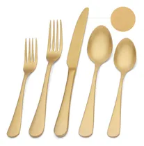 Comprar Juego De Cubiertos Dorados De Acero Inoxidable 20 Piezas