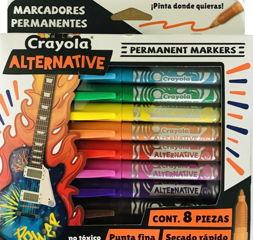 8 Marcadores Permanentes Crayola Alternative Col. Surtidos