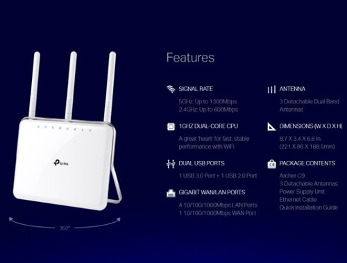 Roteador Tp-link Archer C9 Branco 1 Unidade
