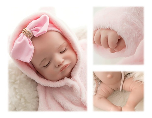 Imagem 1 de 5 de Bebê Reborn Original 100% Silicone Menina Olga Recém Nascida