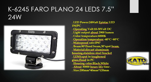 Focos Neblineros Plano 24 Leds 7.5 Pulgadas 24w 12v