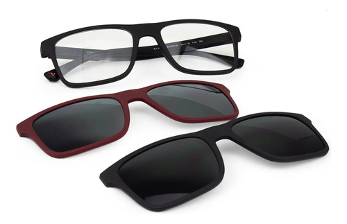 Gafas de sol Emporio Armani Ea4115 50421w-54, color negro, marco, color varilla, color burdeos, lente gris, diseño oceánico