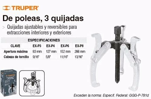 Extractor De Poleas 3 Garras 127 Mm Truper Ex-p4