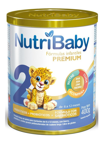 Leche de fórmula en polvo sin TACC Ethical Pharma NutriBaby 2 en lata de 400g - 6  a 12 meses