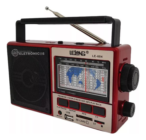 Radio Relogio Portatil Mondial Rp 04 Multi Band 2 Bivolt Cor Vermelho