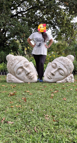 Cabeza Buda Gigante 75 Cm De Alto De Resina Retiro Del Local Crema