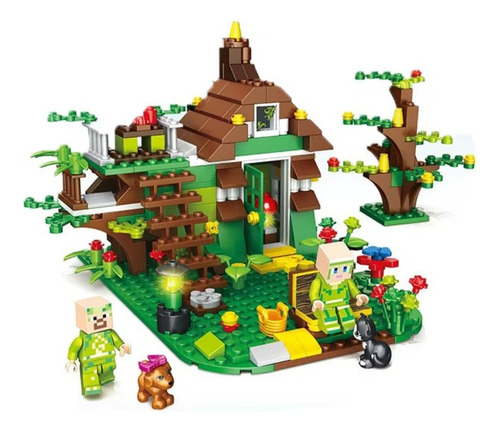 Bloques Para Armar My World Casa De Campo 392pcs Minecraft 392 Casa Campestre Con Árbol