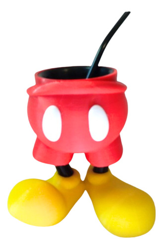 Mate Mickey 3d Con Bombilla De Regalo Rojo Mickey 3d