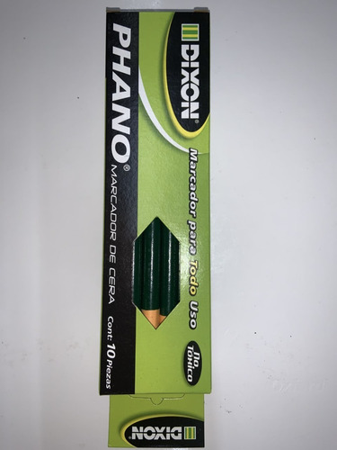 Marcador De Cera Dixon Phano Verde 10 Pzs