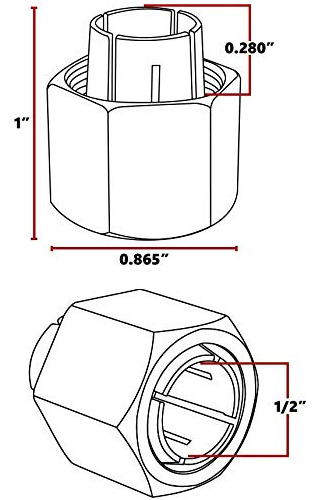 Collet Fit Para Dewalt Bosch Big Horn Hitachi Rcdw