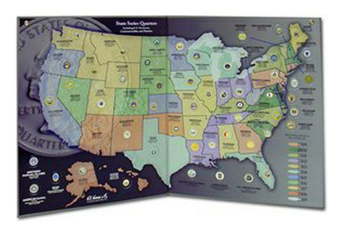 Mapa Monedas Raras Estado 2776t Whitman Con Territorios.