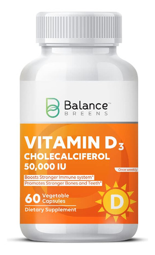 Vitamina D3 50,000 Ui - 60 Cpsulas Vegetales - Apoya El Cal