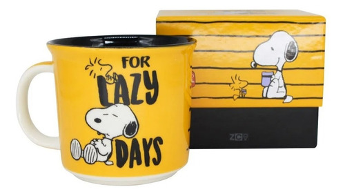 Imagem 1 de 4 de Caneca Tom Cerâmica 350ml Foco / Lazy Days -  Snoopy