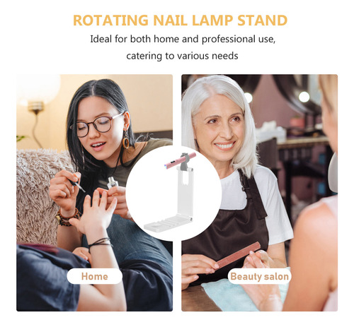 Suporte De Luz De Manicure: Esmalte De Rotação Ajustável