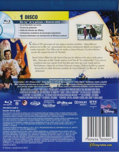 Santa Clausula 2 Dos Tim Allen Pelicula Blu-ray