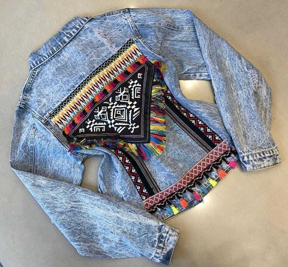 jaqueta jeans boho