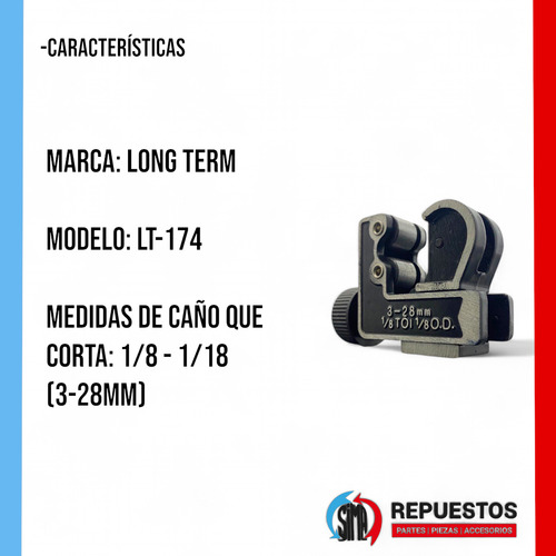 Mini Cortadora De Caño Cobre Refrigeración 1/8 1 1/8 Lt-174
