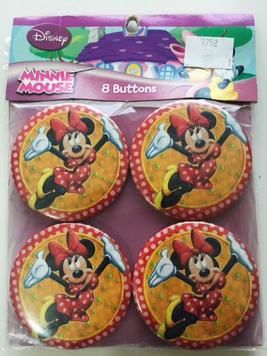 8 Minnie Mouse Botones Pin Metalico Fiesta Premio Recuerdito