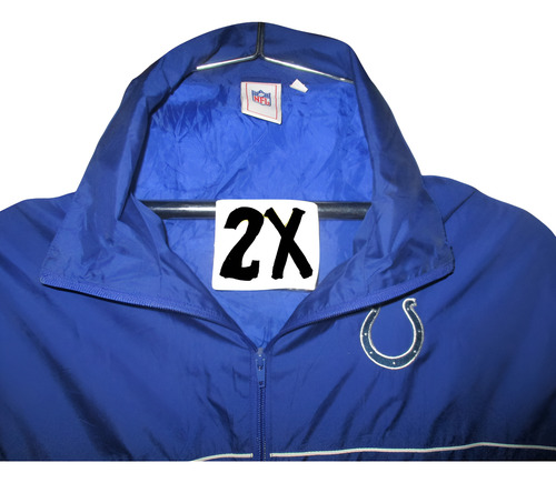 Chamarra Azul/gris Ligera Rompevientos Hombre Talla 2x N F L