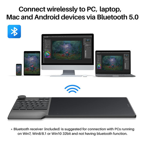 Huion Inspiroy Keydial Kd200 Bluetooth 5.0 Con Teclado Dial