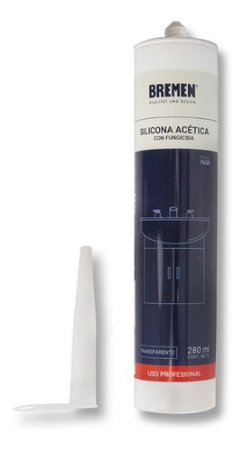 Silicona Acetica C/fungicida Transparente 280ml Bremen 7650