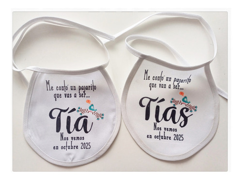 Souvenir Babero De Tela Para Bebés Con Nombres Personalizado Blanco Unico
