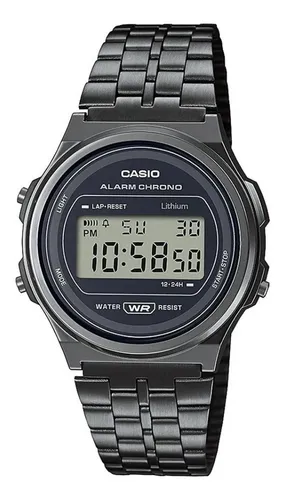 Reloj Digital Vintage Dorado Casio Unisex A-159wgea-1 Color de la correa  Negro Color del bisel Negro Color del fondo Negro