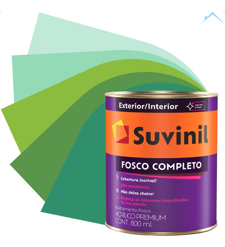 Tinta De Parede Suvinil Fosco Completo Tons Do Verde 800ml