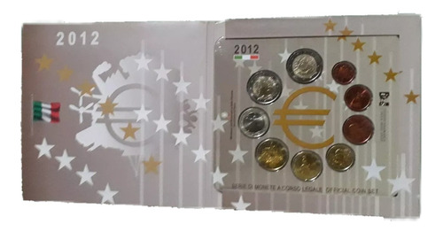Moedas De Euros Da Itália Do Ano 2012 No Folder Completo. 