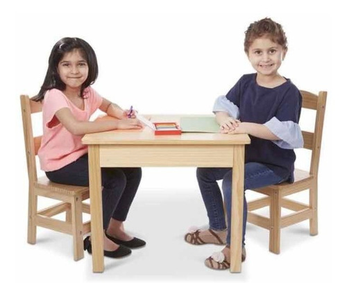 Mesa Con Sillas De Madera Para Niños