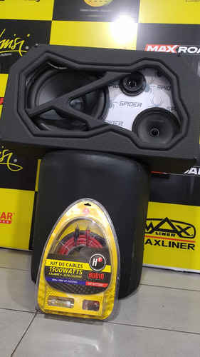 Caja Para Trinomio De Audio Con Kit De Instalación Hf 1500w