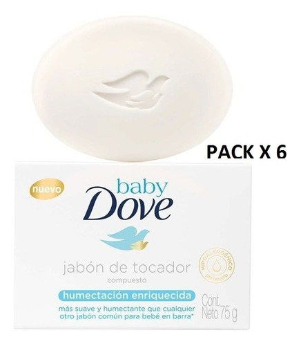 Dove Baby Jabon De Tocador X 75g Pack X 6