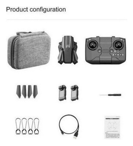 Dron 4k 2 Cámaras Wifi Control Remoto Profesional+2 Batería Color Negro