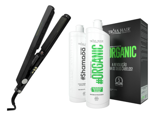 Chapinha Bivolt De Titânio + Progressiva Organic Tróia Hair