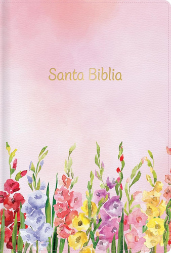 Biblia Reina Valera 1960 Letra Grande Floral Fucsia Piel