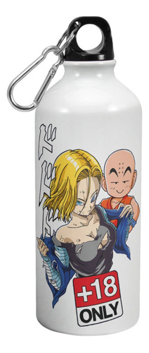 Botella De Agua Deporte Dragon Ball Krilin Y Numero 18