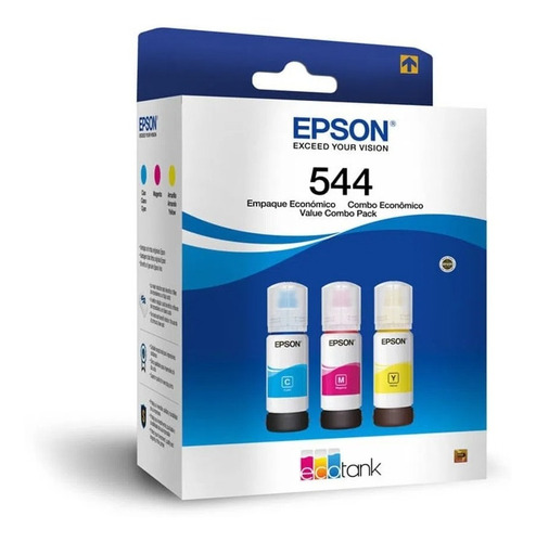 Pack Botellas De Tinta X3 Epson T544 Tricolor  Original