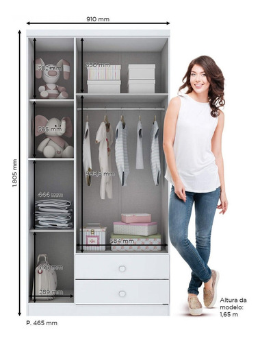Imagem 12 de 12 de Quarto Infantil Com Guarda Roupa 3 Portas Cômoda E Hc
