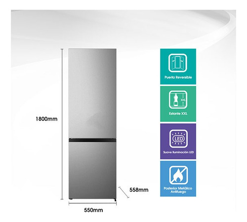 Refrigerador Hisense Rb341nl 264l Inferior 2 Puertas