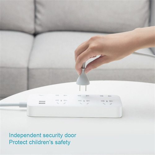 Imagen 2 de 6 de Xiaomi Zmi 18w Power Strip 1.8m 6 Ac Sockets 2 Usb Smart Bla